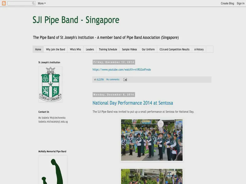 Website preview for sjipipeband.blogspot.com