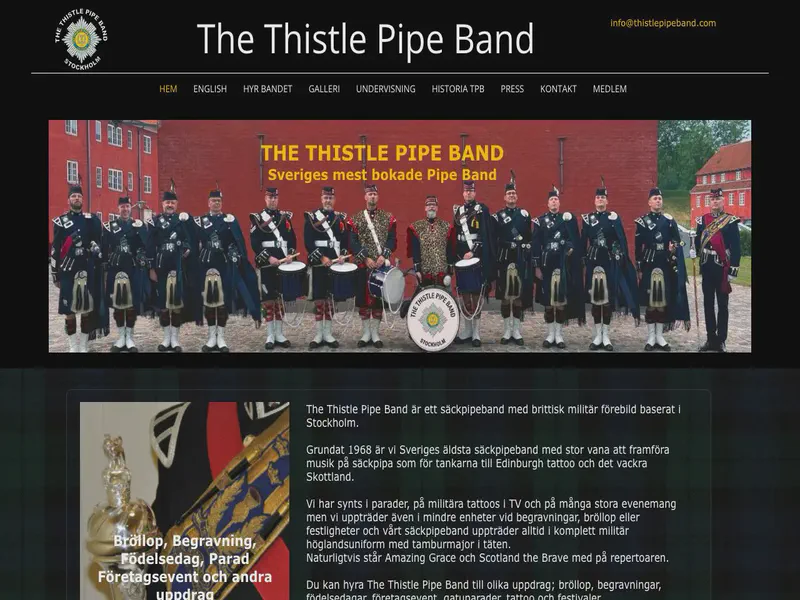 Website preview for thistlepipeband.com