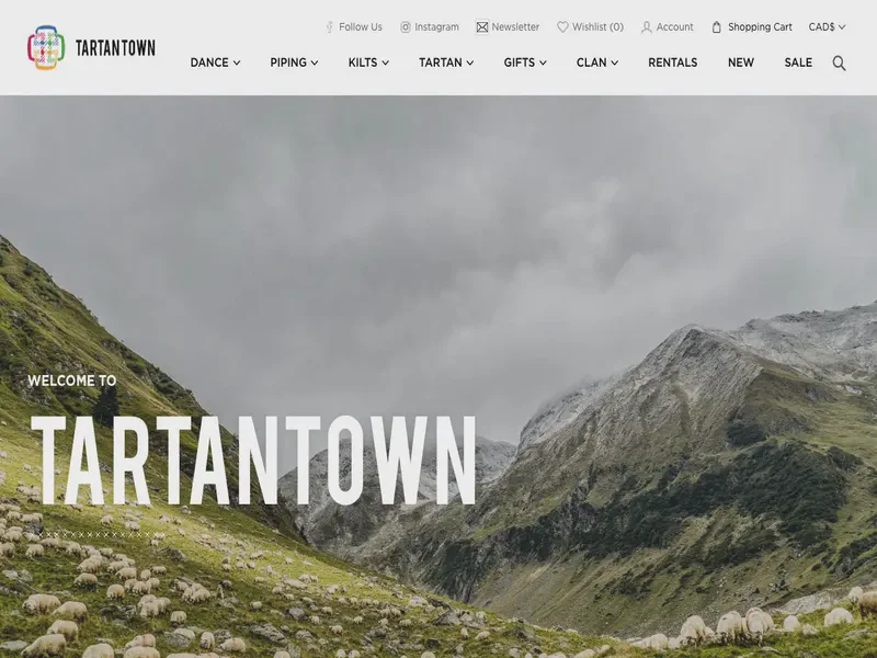 Website preview for www.tartantown.com